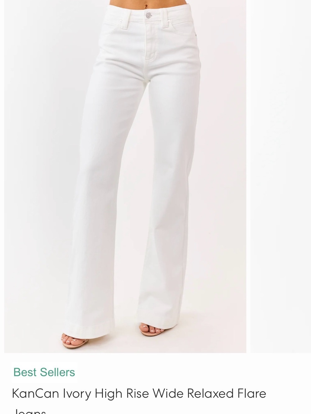 KanCan White High-Rise Wide Leg Jeans